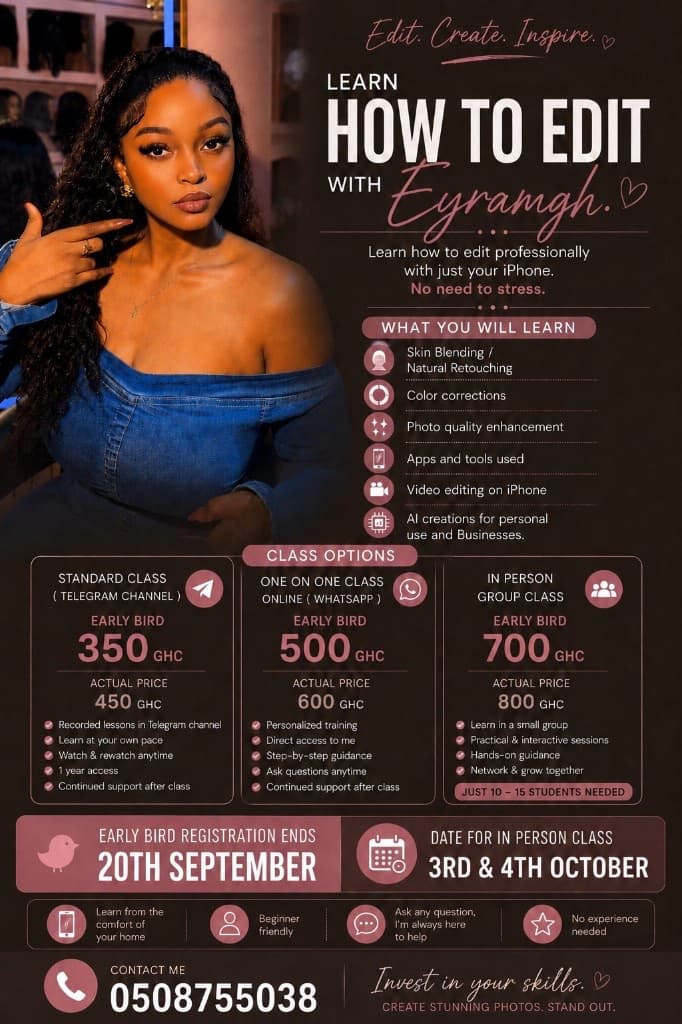 Learn how to edit with Eyramgh — class flyer